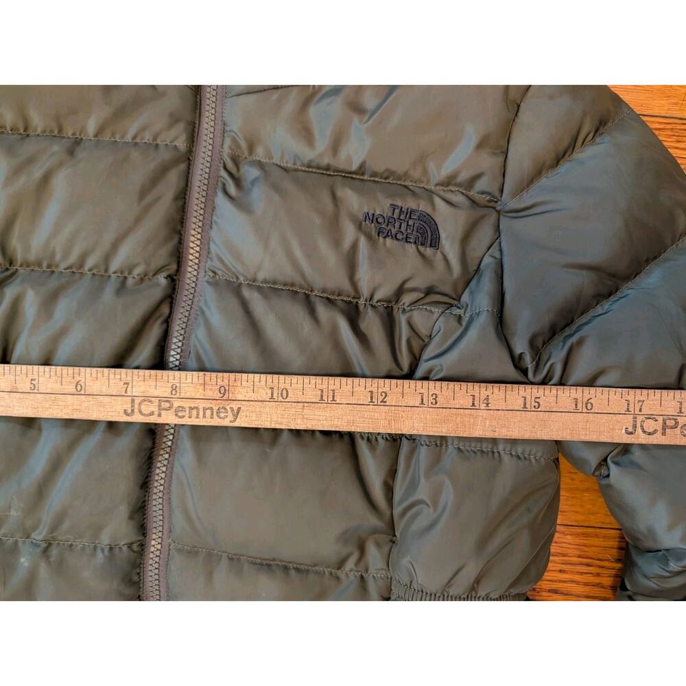 The North Face 550 Down Puffer Jacket Hoodie Parka Coat Women’s XS Green - Picture 8 of 11